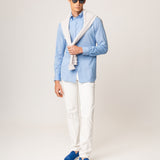 Button-down shirt with placket